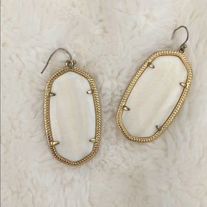 Kendra Scott White + Gold Danielle Earrings